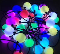 Guirlande lumineuse de Noël RGB pleine couleur 24V IP66, CRI 90 élevé, boule de pixels 3D à 360 degrés, module de pixels LED 50 mm, lumières ponctuelles pour hôtel