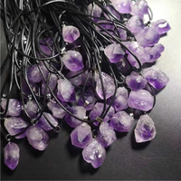 Collier pendentif en cristal d'améthyste irrégulier en pierre naturelle d'Europe et d'Amérique pour bijoux DIY et bracelets