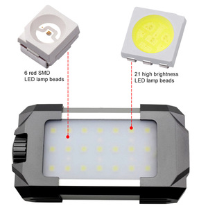 Lampe de camping LED avec 21 perles haute luminosité, lampe de tente d'urgence extérieure, compatible avec une batterie externe - Product Image 1