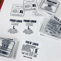 Étiquettes de taille pour vêtements de qualité supérieure, résistantes à l'étirement, lavables, prêtes à l'impression DTF, autocollants de transfert thermique DIY pour logo sur vêtements