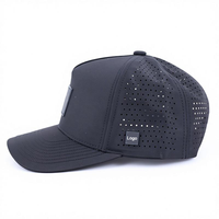 Casquette de baseball imperméable pour sports de plein air, respirante, perforée au laser, avec patch en caoutchouc personnalisé, vente en gros OEM