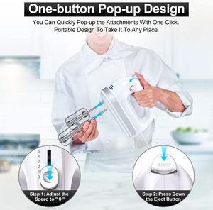 Wholesale Home Kitchen Handheld <b>Food</b> <b>Mixers</b> 7-Speed Handmixer with Mixing Bowl for Flour Dough Cake Beaters - Product Image 3