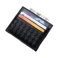 Dompet Kartu Kredit Wanita Unik dari Kulit Domba Asli Tenun Tangan, Dompet Kartu Minimalis Mewah