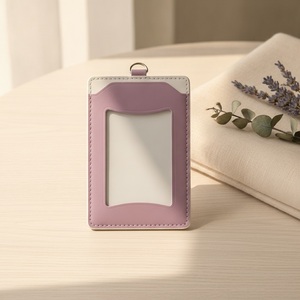 Porte-cartes de visite classique en cuir PU violet avec support de téléphone, logo personnalisé, cadeau d'entreprise - Product Image 4