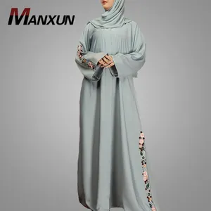 Dubai Abaya Hotsale New Arrival Front Open Muslim Kimono Abaya Beautiful Embroidery Robe Cardigan Islamic Clothing Online