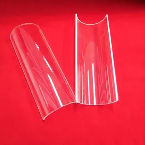透明石英ガラススライド高温1100透明半円形石英ガラス管