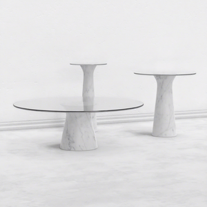 Juego de Mesa de Centro Moderna Sunshine con Cubierta de Vidrio Templado, Muebles Minimalistas para Sala de Estar - Product Image 1