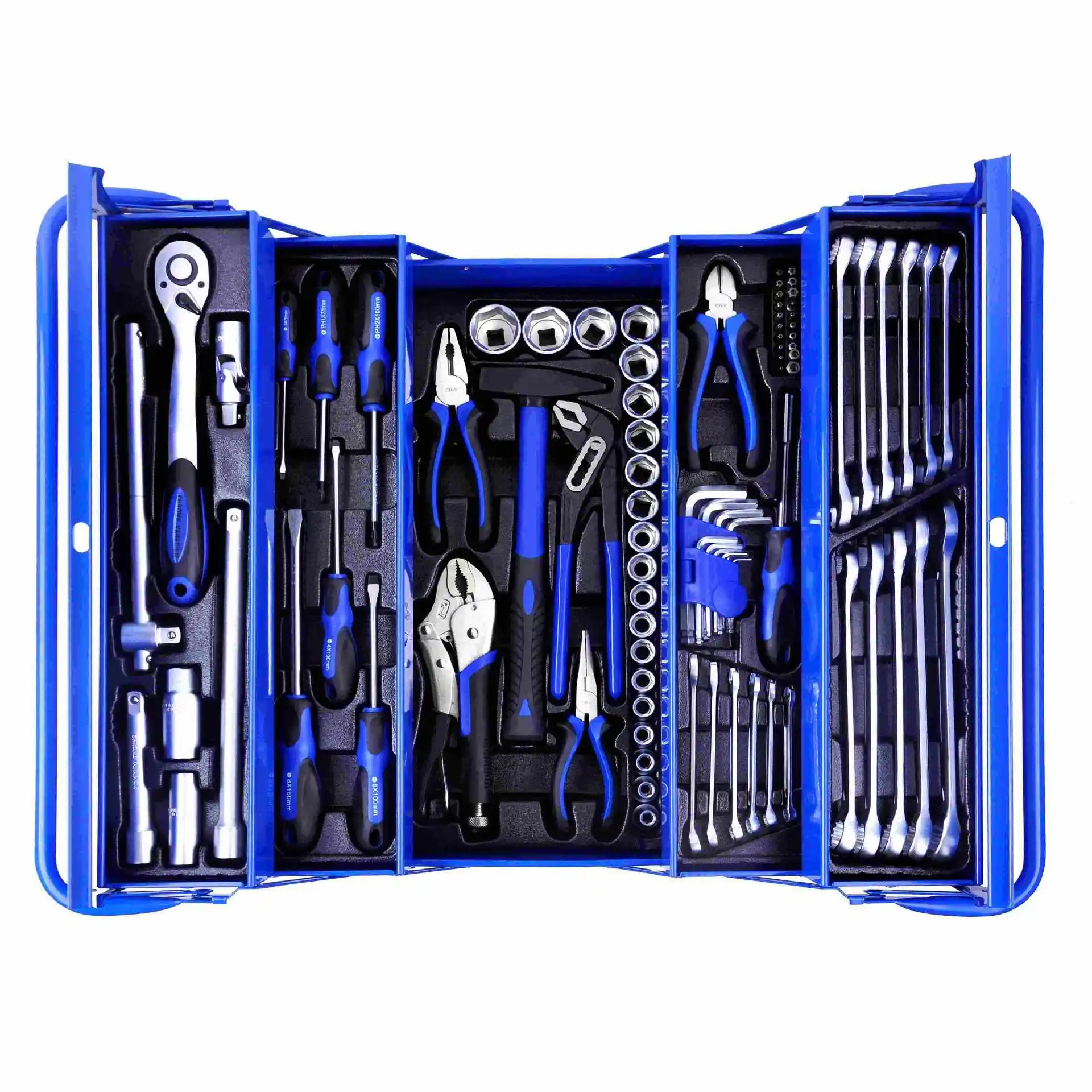Industrial Grade 86-piece Set Car Hand Tool Kit Set Box Chrome-vanadium Steel Socket Wrench Set Tools