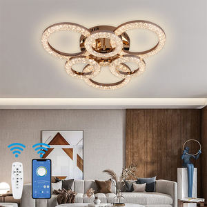 Lámpara de techo regulable minimalista para sala de estar, anillos acrílicos redondos, lámpara de techo circular moderna Led para dormitorio - Product Image 2