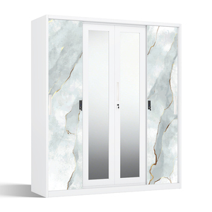 Armoire en acier à motifs, 4 portes coulissantes 1600 mm - Product Image 1