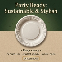 Assiette jetable ronde en bagasse, bord côtelé, robuste, épaisse, biodégradable, compostable, bord lisse, pour collations, desserts et fêtes