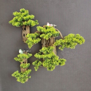 50X10cm simulación saludo Pino hecho a mano pequeño árbol colgante de pared decoración colgante estudio sala de estar pared del Hotel - Product Image 1