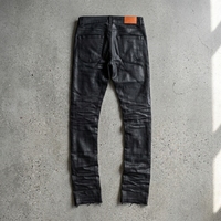 Pantalon en denim ciré lourd personnalisé de 13 oz |   Jeans skinny enduits de résine de qualité supérieure pour marque privée |   Denim empilable haut de gamme
