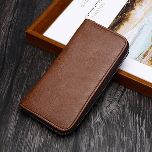 Freizeit einfarbig modische multifunktion ale Herren Reiß verschluss Multi-Karte Handheld-Tasche Business Wallet lange Handy-Tasche - Product Image 5