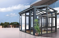 Ruang Santai Berbahan Paduan Aluminium dengan Kaca Tempered, Desain Penahan Panas dan Isolasi Termal untuk Halaman atau Balkon