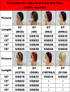15โปรโมชั่น $13x4วิกผมบ๊อบสีตรงด้านหน้าผมมนุษย์จาก10ถึง16นิ้วสีดำขิง4/27 # 99J #613วิกผม - Product Image 4