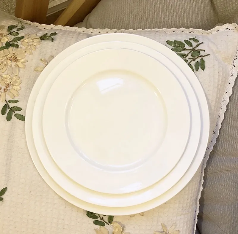 Белые фарфоровые тарелки 8-дюймовые тарелки 9-дюймовые керамические тарелки для ресторана