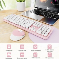 Ensemble clavier et souris sans fil ergonomique 104 touches pleine taille avec touches rétro, combo 2.4G pour bureau à domicile, en stock