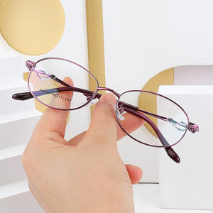 Montures de lunettes rondes pleines montures pour femmes Jiangsu 34023 – Anti-UV, anti-buée, élégantes, en alliage, pour visages ovales adultes - Product Image 2