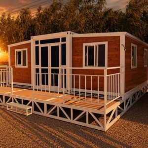 บ้านสำเร็จรูป SUNRISE ขนาด 20 ฟุต 40 ฟุต แบบพกพา บ้านคอนเทนเนอร์ขนาด 40 ฟุต พร้อมห้องนอนและห้องครัวแบบขยายได้ โครงการบ้านหรู - Product Image 1