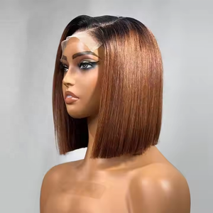 Perruque Frontale HD à Dentelle Dégradée T1B-30, Cheveux Vierge Brésiliens Sans Colle, Cheveux Humains, <span class=keywords><strong>Produits</strong></span> de Beauté pour Femmes - Product Image 1