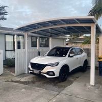 Abri de voiture double en aluminium et polycarbonate, étanche, autonettoyant, à faible bruit, pour parking de villa