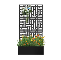 Jardinières d'extérieur anti-pluie pour plantes grimpantes Lit de jardin en métal avec fleur en treillis