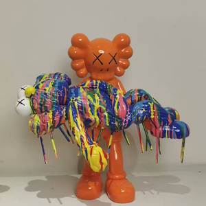 Lussuosa Statuetta Decorativa a Forma di Orso in Resina Cromata Dipinta a Mano, Altezza 35cm, per Arredamento Soggiorno - Product Image 5