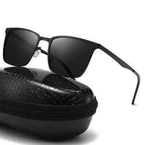 LBAshades 5015 yeni erkekler HD polarize güneş gözlüğü moda Metal kare güneş gözlüğü TAC Lens açık bisiklet Shades