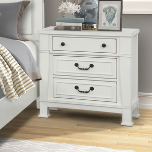 Juego de Muebles de Dormitorio Tradicional Blanco con Cama Plataforma, Cómoda, Mesita de Noche y Cajonera con Herrajes Clásicos - Product Image 4