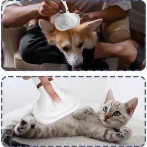 Sèche-cheveux pour animaux de compagnie, brosse de toilettage 2 en 1, peigne en acier inoxydable ABS, alimenté par batterie, pour chat et chien - Product Image 2