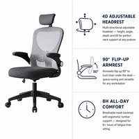 Chaise de bureau ergonomique moderne en maille confortable, siège personnalisé, pivotante, inclinable, réglable en hauteur, conforme CE EN 1335, pour écoles et fabricants
