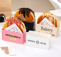 Boîtes à croissants avec couvercle transparent, personnalisables, jetables, en papier blanc, auto-érectables, pour boulangerie, sandwichs, cupcakes, biscuits, avec gaufrage