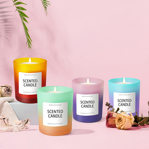 Vela perfumada <span class=keywords><strong>de</strong></span> ambiente romántico 150g fragancia <span class=keywords><strong>de</strong></span> cera <span class=keywords><strong>de</strong></span> soja vela perfumada vela <span class=keywords><strong>de</strong></span> regalo <span class=keywords><strong>de</strong></span> mano con taza <span class=keywords><strong>de</strong></span> vidrio esmerilado - Product Image 1