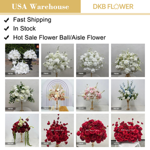 미국 창고 재고 있음 50cm 화이트 인조 꽃볼 웨딩 센터피스 리셉션 호텔 가정 생일 장식용 - Product Image 4