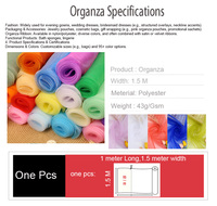 Tissu organza irisé transparent en soie 100% polyester imperméable tissé et imprimé pour chemisier et robe pour femme