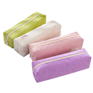 Astuccio BECOL all'ingrosso, portatile, di grande capacità, multifunzionale, in velluto a coste, <span class=keywords><strong>tinta</strong></span> <span class=keywords><strong>unita</strong></span>, con logo personalizzato per ragazze - Product Image 3