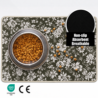 Tapis de sol en velours éponge vert forêt, motif floral de jardin, avec points en silicone anti-perforation pour chambre et canapé