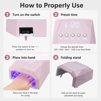 Équipement de manucure de luxe : Ponceuse à ongles électrique sans balais rechargeable avec collecteur de poussière, Lampe UV LED sans noyau à séchage rapide
