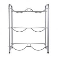 Support de rangement pour bouteilles d'eau en métal amovible personnalisé, 5 gallons, avec revêtement en poudre, sur pied, avec 3 étagères organisatrices et support