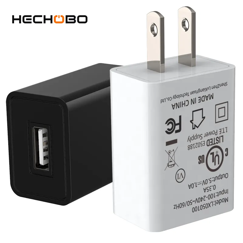 Treo Tường Đơn USB Charger Adaptor Phổ FCC UL 5 V/1A 5 Volt 1 Amp 1000ma Điện Thoại Di Động Sạc 3 Năm Đen Trắng 5 Wát