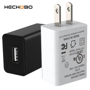 Wall Mount Single USB Charger Adaptor Universal FCC UL 5V/1A 5 Volt 1 Amp 1000ma Mobile Phone Charging 3 Years Black White 5W