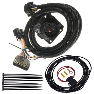 7 Pin <b>Black</b> 12V Trailer Wiring <b>Harness</b> 1 Meter PVC Insulated for Ford Ranger Connector 56431 22124 IP65 Rated - Product Image 1
