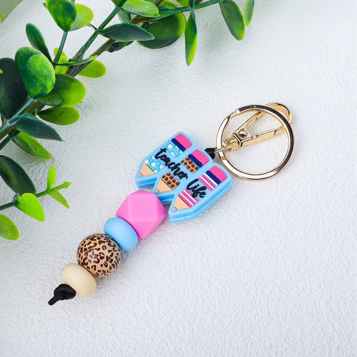 New Personalized Silicone Acrylic Beaded Necklace Accessory Fashionable and Versatile Mobile Phone Neckband and Lanyard Women Image 3