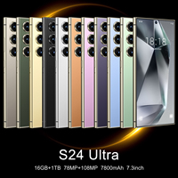 هاتف ذكي S24 Ultra 5G الأكثر مبيعًا بشاشة 6.8 بوصة وذاكرة 3 جيجابايت + 64 جيجابايت وكاميرا جميلة وقدرات ألعاب عالية وكاميرا خلفية 108 ميجابكسل، هاتف أصلي يدعم LTE باللغة الإنجليزية