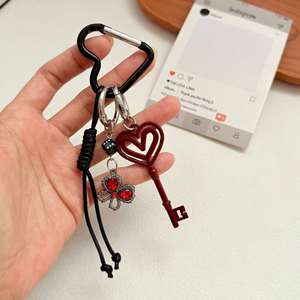 Cute Butterfly Heart Keychain Cartoon <b>Phone</b> <b>Lanyards</b> Plastic Key Chains Promotion Novelty Gifts for Women Sweet Bag Decor - Product Image 4