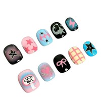 Kuku Palsu G-Dragonstyle Daisy, Edgy Bold Chic, Pendek, Tempel, Gaya Ins, Aplikasi Jari, Grosir Pabrik