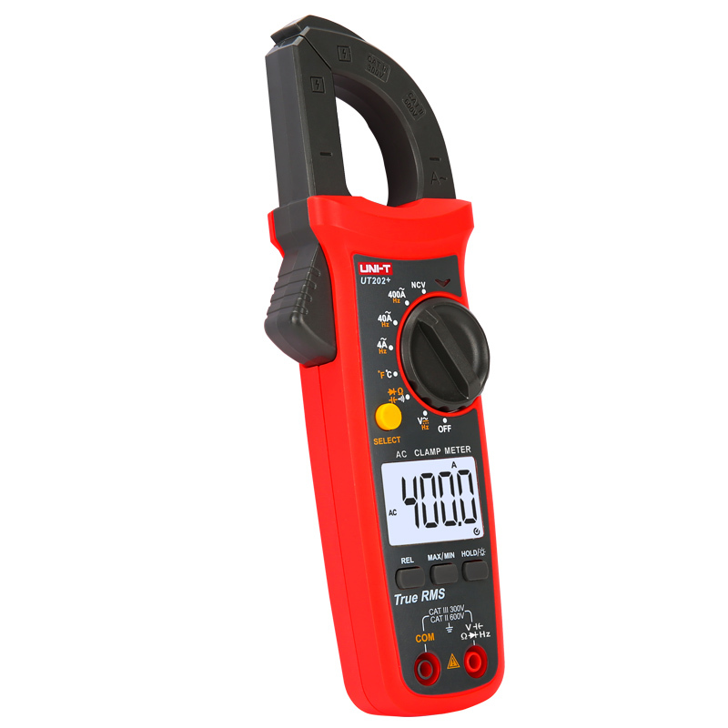 Uni-t UT202+ DC 600V Voltage 400A Current Meters Temperature Multimeter Capacitance Clamp Meter Digital 4000 Counts Current Test