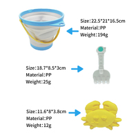 Ensemble de moules à sable et outils de plage pliables en plastique, pelle durable, jouet d'été pliable pour enfants, unisexe, vente en gros