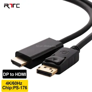 Kabel Displayport Ke HDMI Mendukung 4K @ 60Hz Berlapis Emas OEM/ODM Dapat Diterima